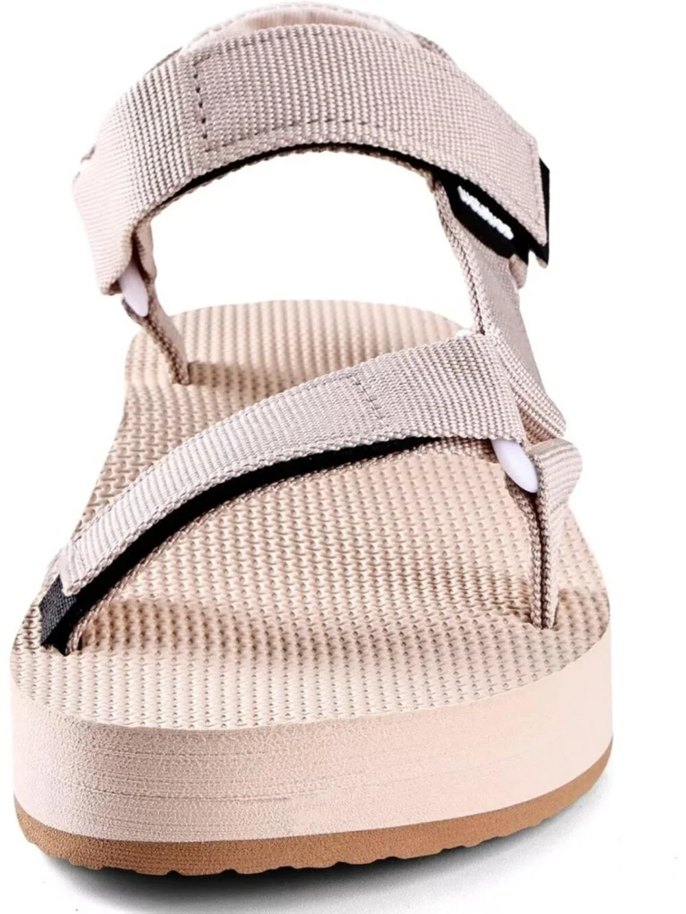 Women's Cream Hiking Sandals with-Arch-Support Webbing-Outdoor Beach Water